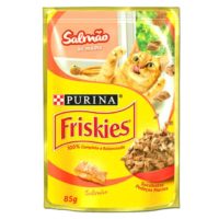 Ração Úmida Friskies Sachê Sabor Salmão ao Molho para Gatos Adultos 85G