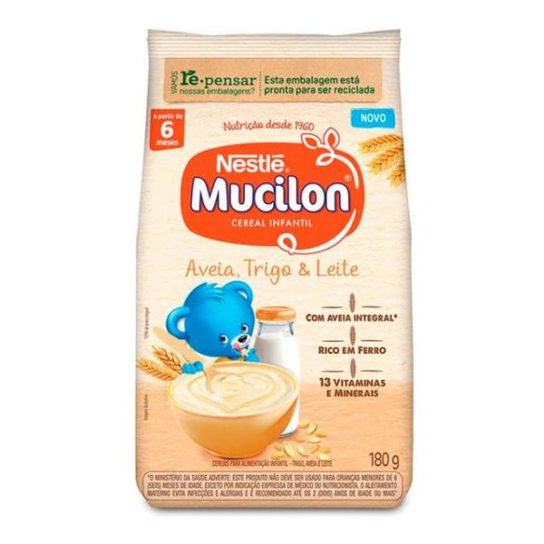 Cereal Mucilon Aveia Trigo e Leite Infantil 180G