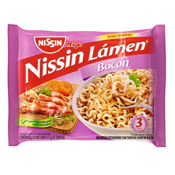 Macarrão Instantâneo Nissin Lámen Galinha Sabor Bacon 85G