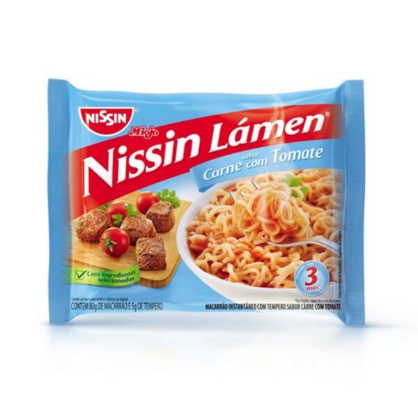 Macarrão Instantâneo Nissin Sabor Carne com Tomate 80G