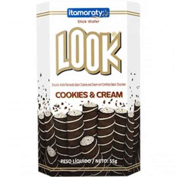 Biscoito Stick Wafer Look Cookies & Cream 55G