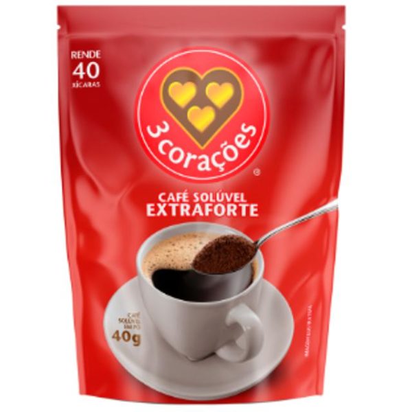 Café Soluvel 3 Coraóes Extra Forte 40G