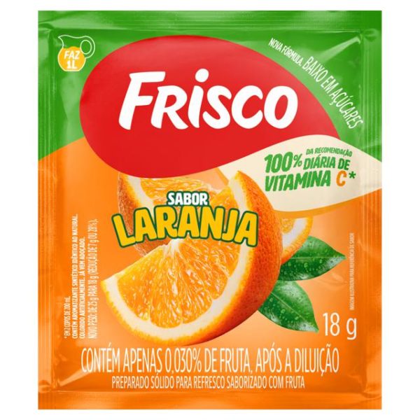 Suco em Pó Frisco Sabor Laranja 18G