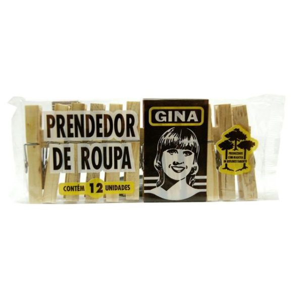 Prendedor de Roupa Madeira Gina