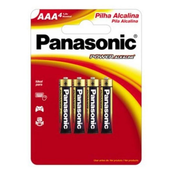 Pilha Panasonic Alcalina Palito Aaa com 4