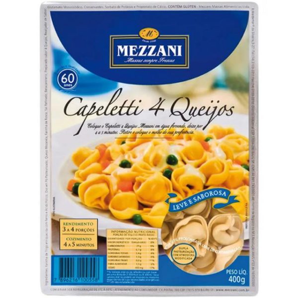 Massa Fresca Capeletti Sabor 4 Queijos Mezzani 400G
