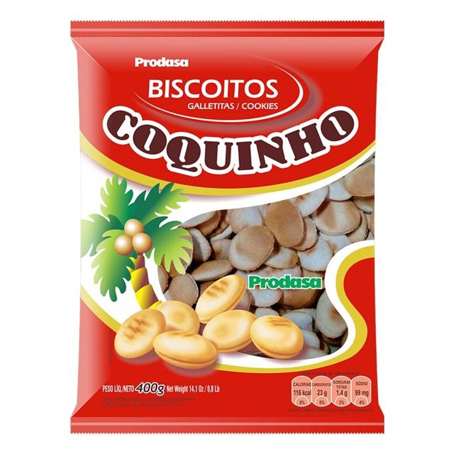 BISCOITO GAMELEIRA COCO COQUINHO 400G - redemix