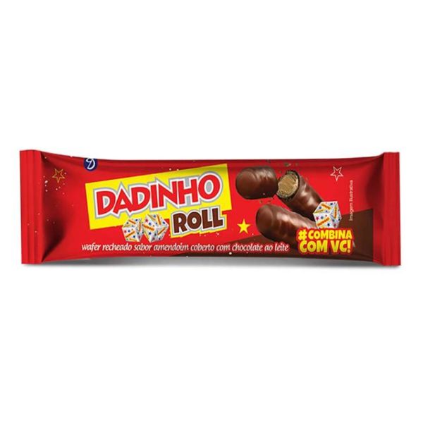 Chocolate Wafer Dadinho Roll Recheio Amendoim 32G